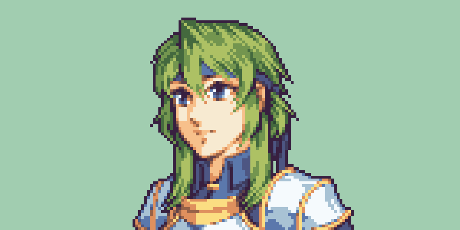 1girl, armor, bangs, blue_eyes, buskhusker, close-up, closed_mouth, face