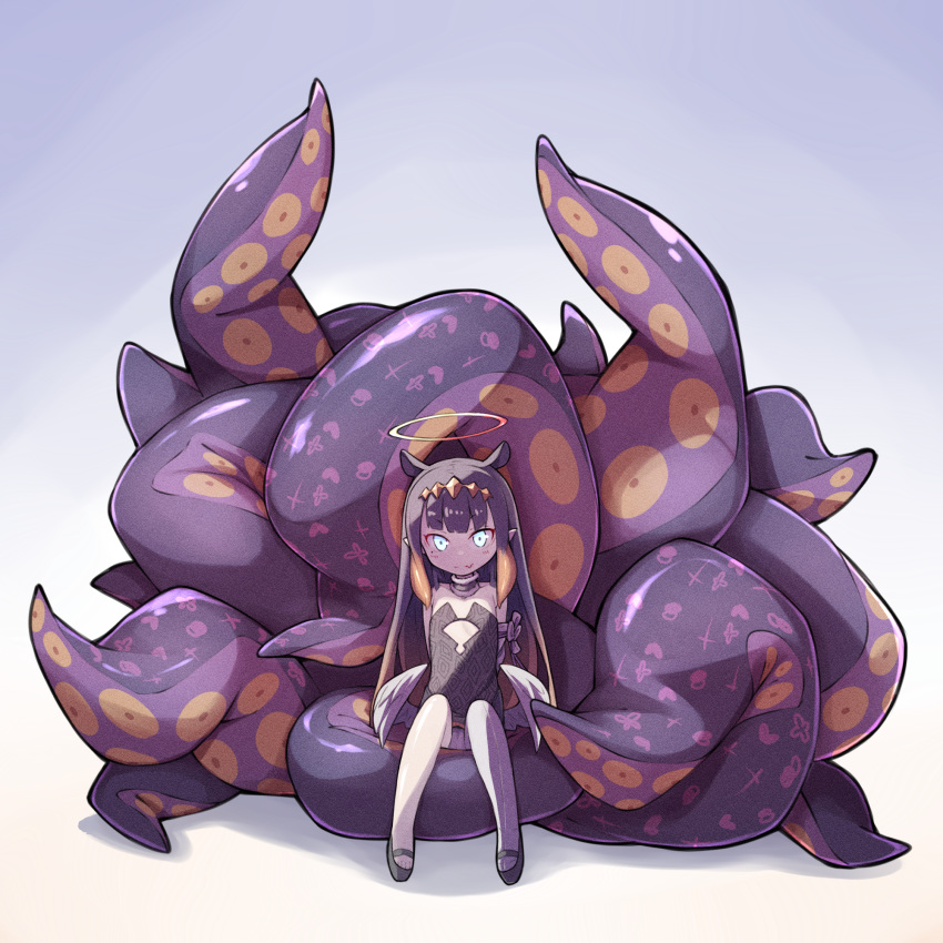 1girl, blue_eyes, fang, full_body, halo, highres, hololive, hololive_english