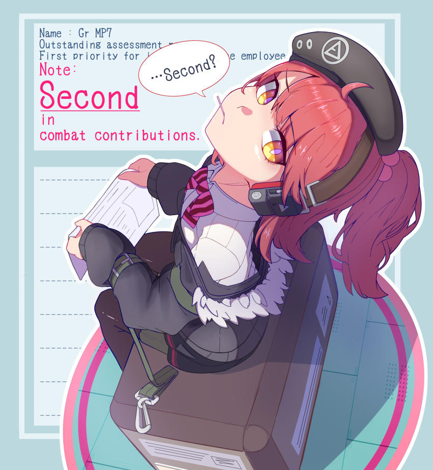 1girl, absurdres, beret, candy, food, girls_frontline, hat, headphones