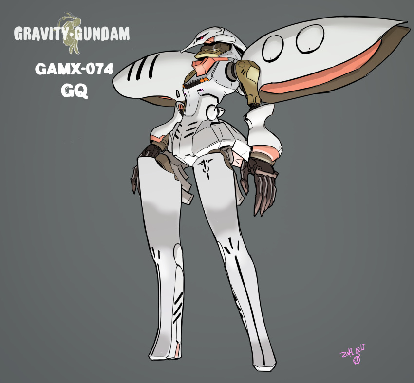 absurdres, dated, grey_background, gundam, highres, looking_at_viewer, mecha, moi_moi7