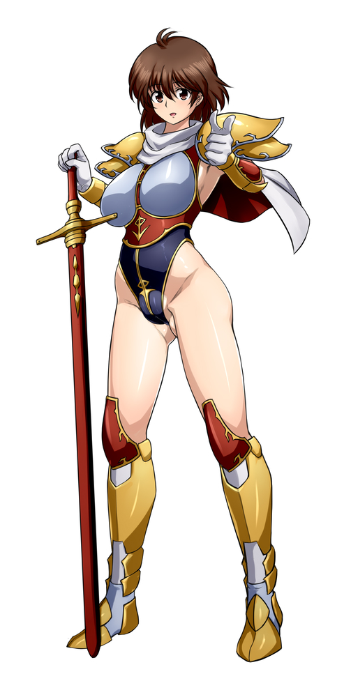 1girl, ariina_(shiokeidanshi), armor, brown_eyes, brown_hair, cape, commentary_request, cosplay