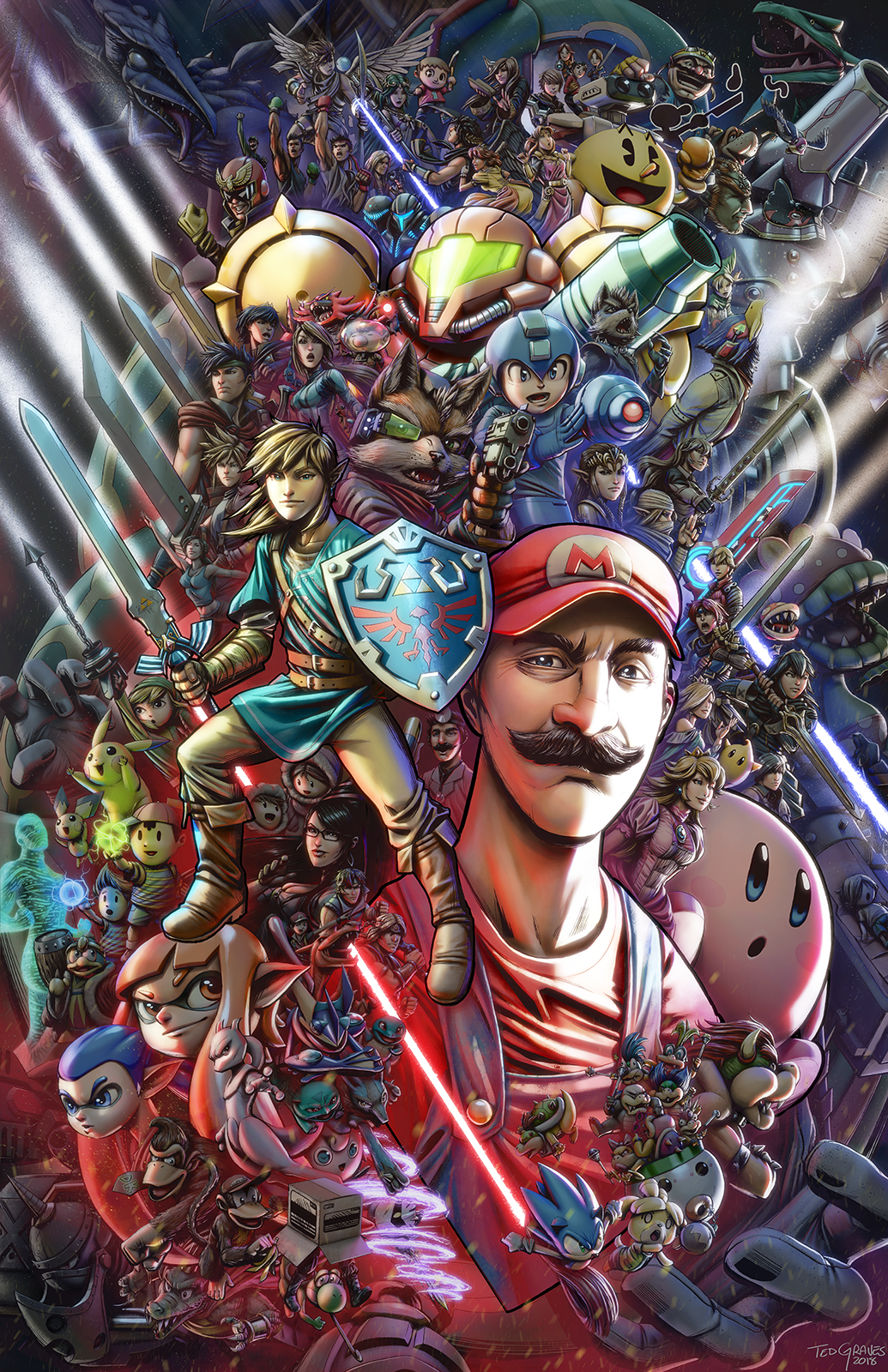 6+boys, 6+girls, absolutely_everyone, animal, arm_up, armor, artist_name, baseball_cap