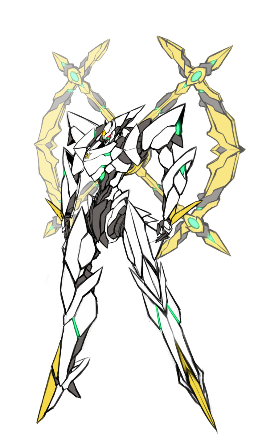 arceus, english_commentary, floating, gen_4_pokemon, glowing, glowing_eyes, highres, looking_down, mecha, mechanization, mythical_pokemon, no_humans, open_hands, pinguinkotak, pokemon, pokemon_(game), pokemon_dppt, red_eyes, solo, white_background