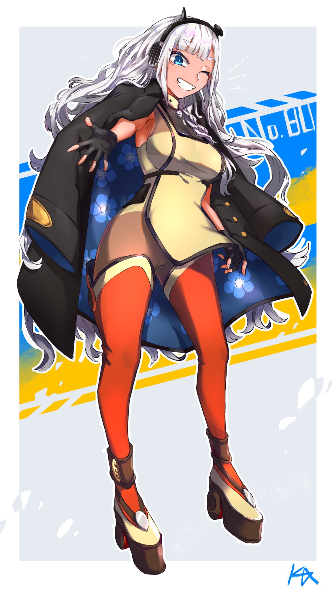1girl, bangs, blue_eyes, breasts, curly_hair, highres, jacket, jacket_on_shoulders