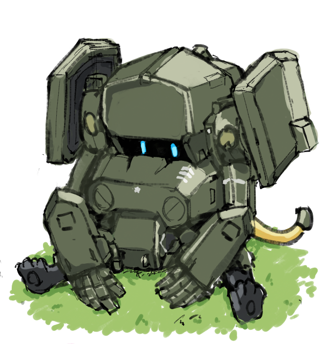blue_eyes, borrowed_character, cable, jgsdf_type_07_tank_natchin, jugon_sushi, looking_ahead, mecha, no_humans