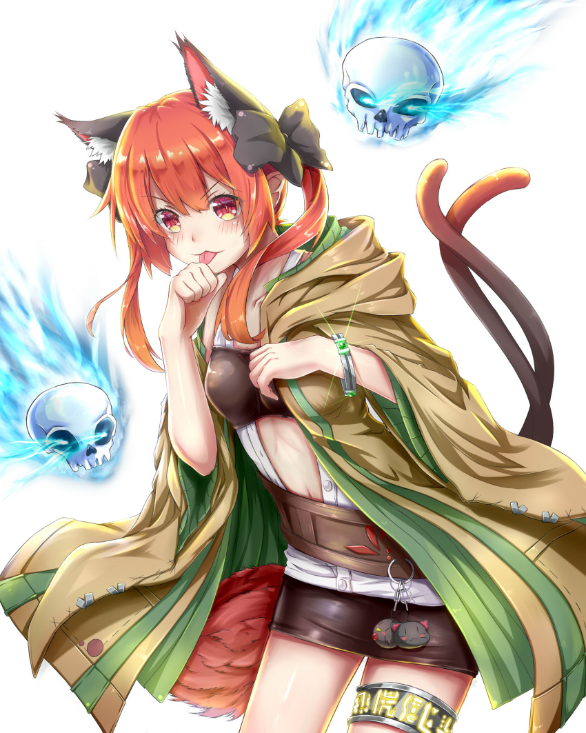 1girl, absurdres, animal_ear_fluff, animal_ears, belt, bow, bracelet, breasts