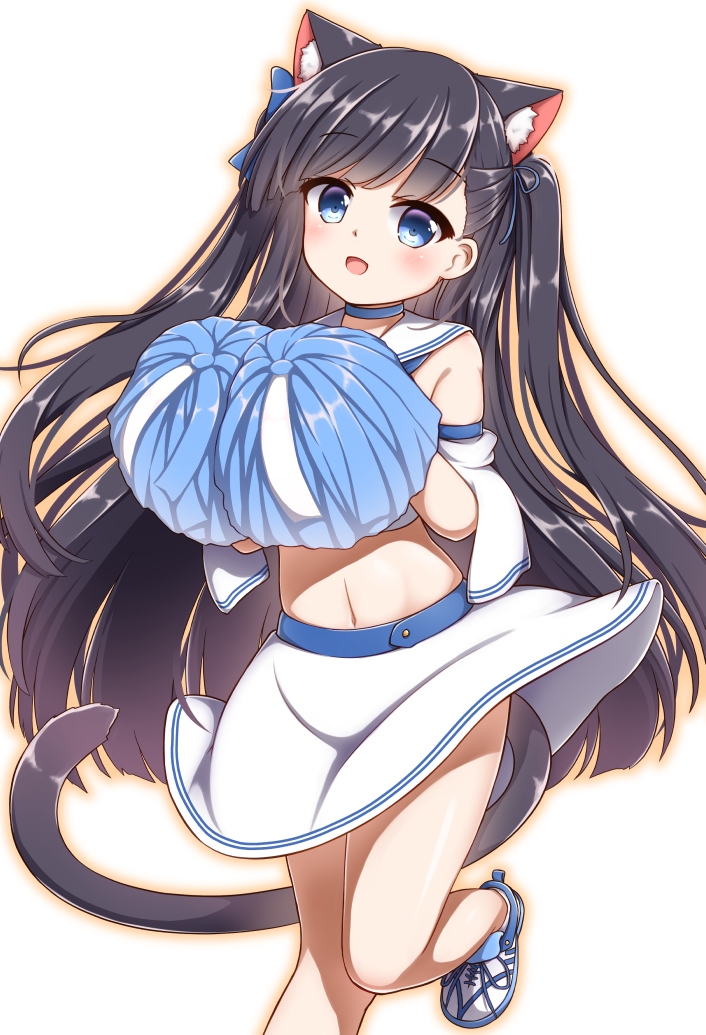 1girl, :d, animal_ear_fluff, animal_ears, azur_lane, bangs, bare_shoulders, black_hair