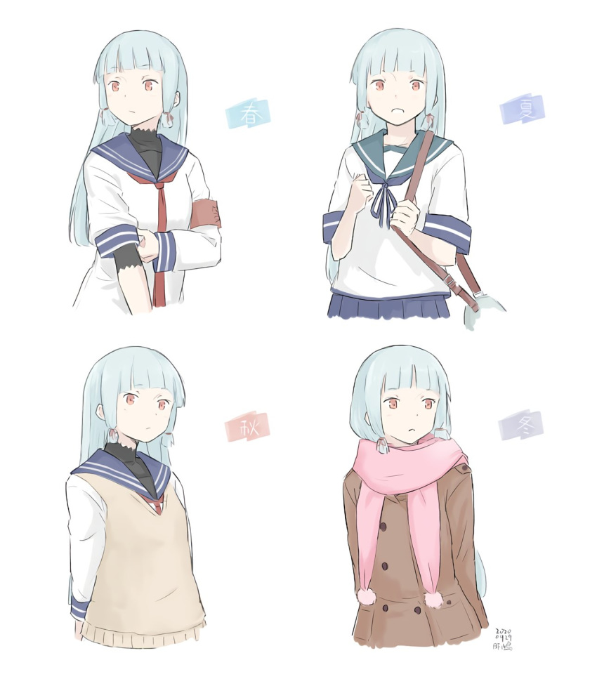 alternate_costume, bangs, blunt_bangs, dress, hair_ribbon, highres, kantai_collection, kusakasima