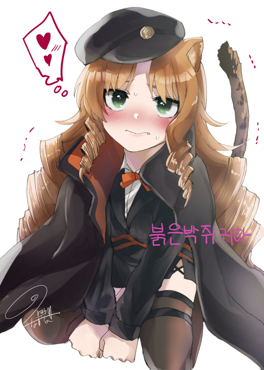 1girl, animal_ears, arknights, bangs, black_cape, black_headwear, black_jacket, black_legwear