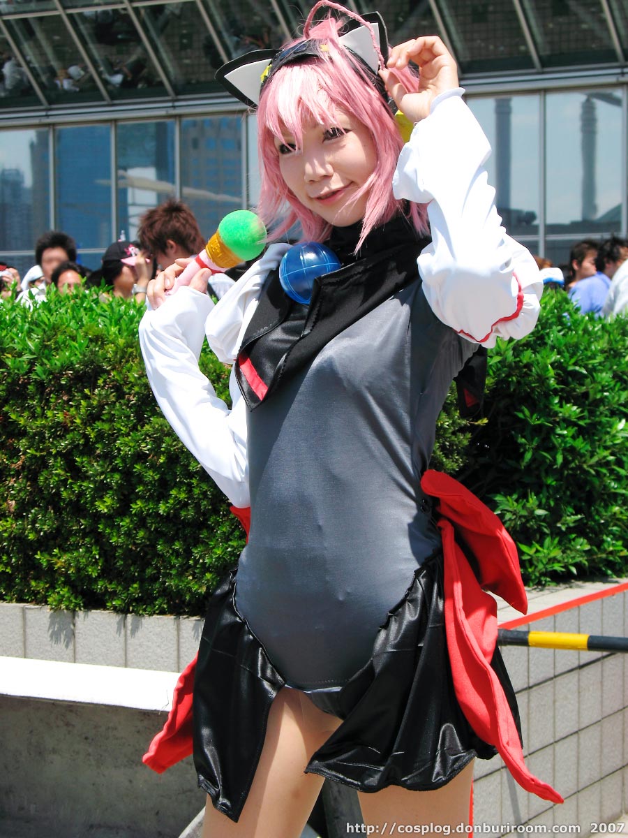 ahoge, animal_ears, asian, cat_ears, cosplay, microphone, moetan, nanami_akua