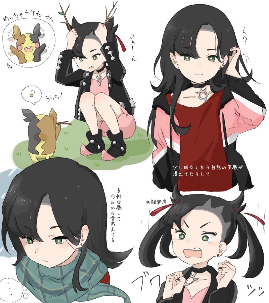 1girl, alternate_costume, asymmetrical_bangs, bangs, black_choker, black_footwear, black_hair, black_jacket