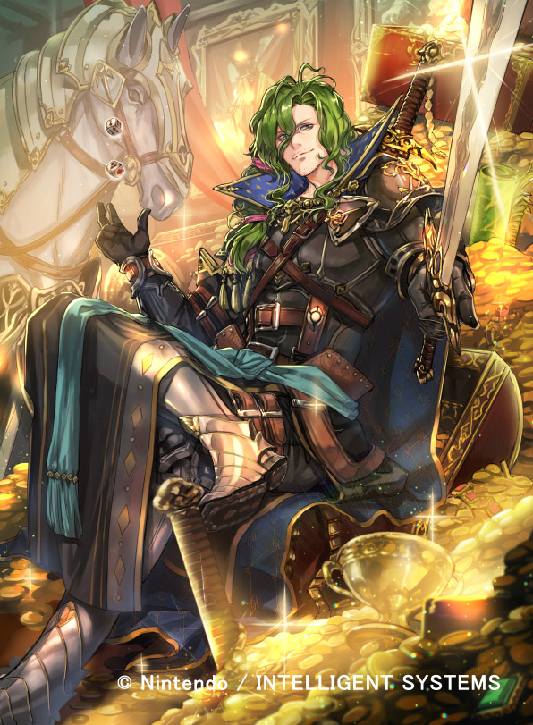 1boy, armor, armored_boots, belt, boots, cape, coin, crossed_legs
