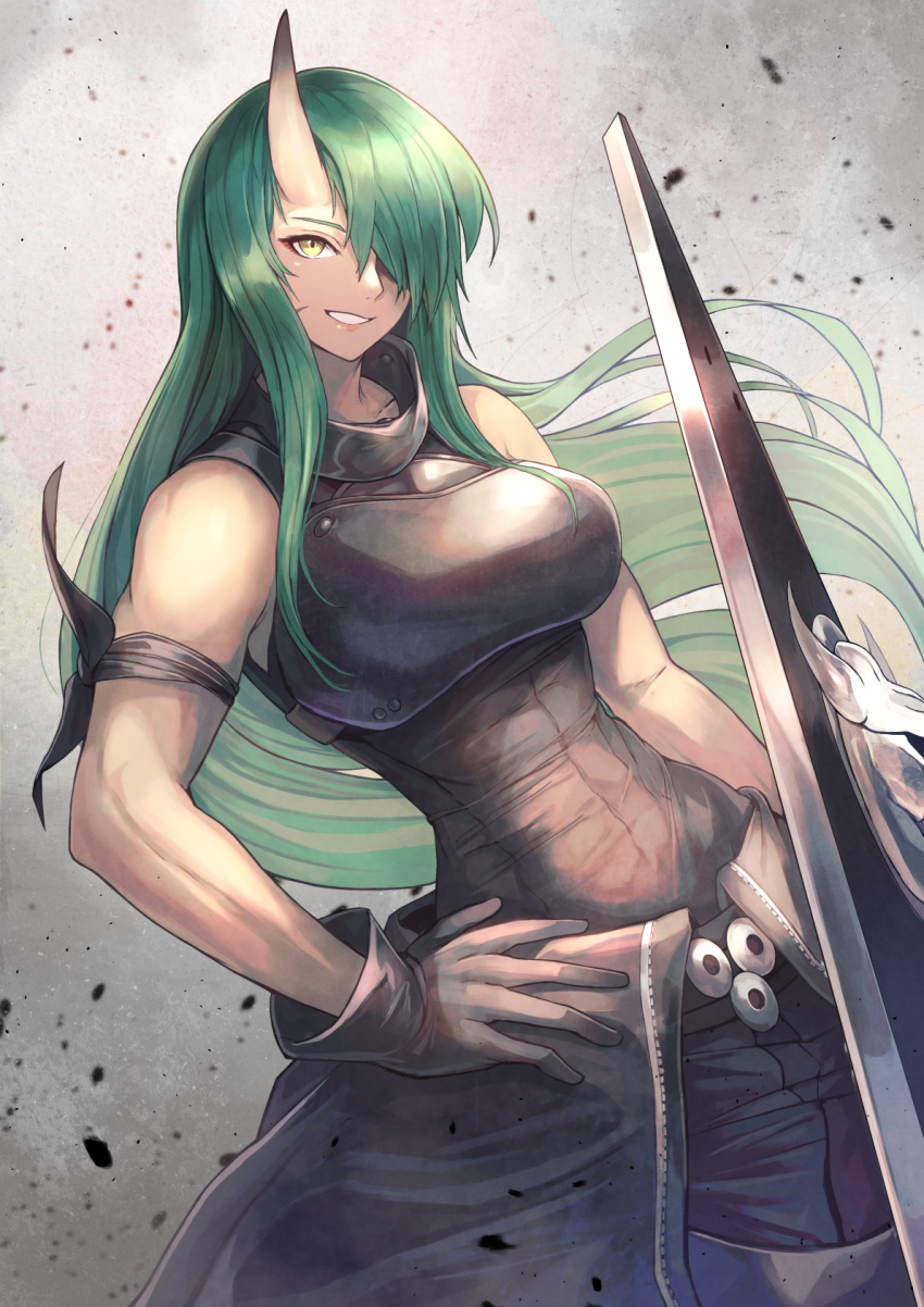 1girl, arknights, arm_ribbon, armor, bangs, bare_arms, bare_shoulders, black_gloves
