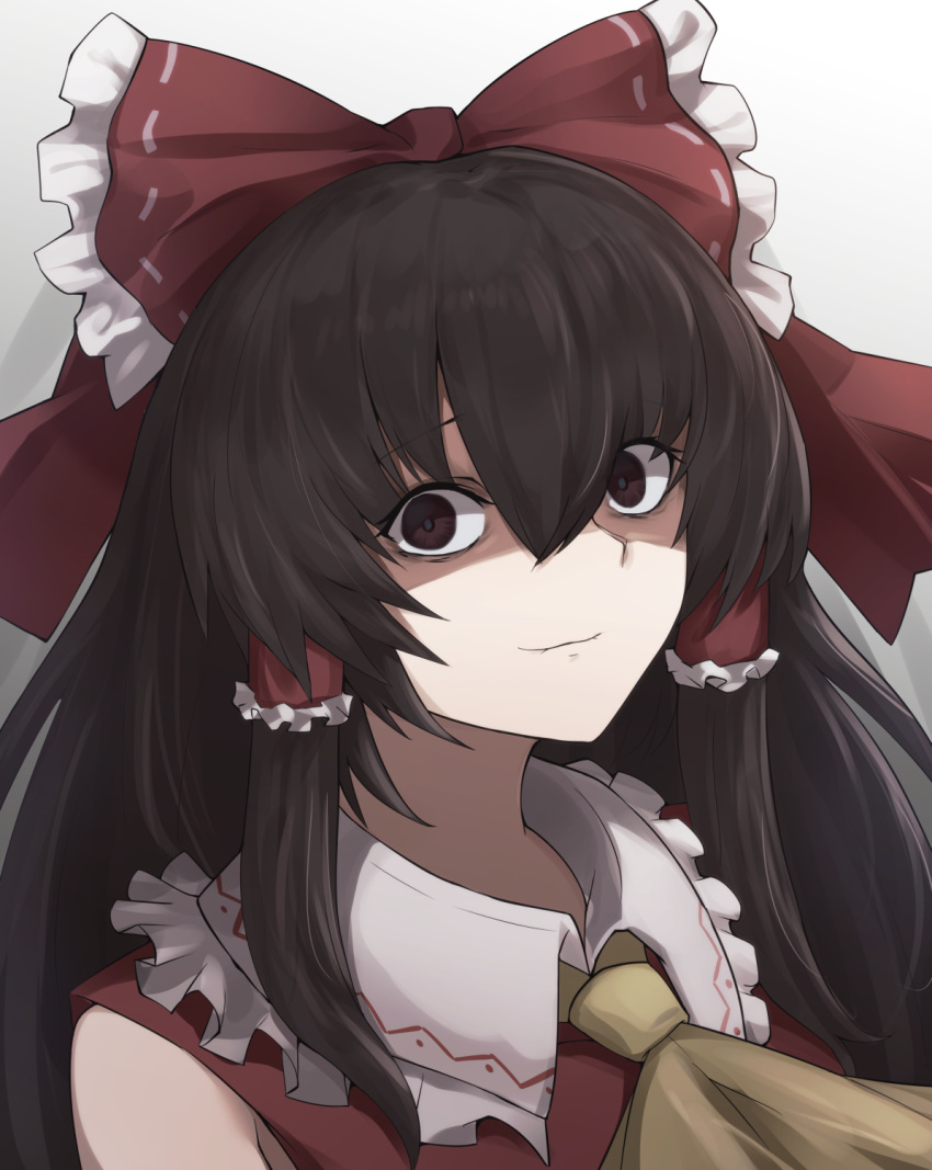 1girl, bangs, black_eyes, black_hair, bow, check_commentary, closed_mouth, commentary_request