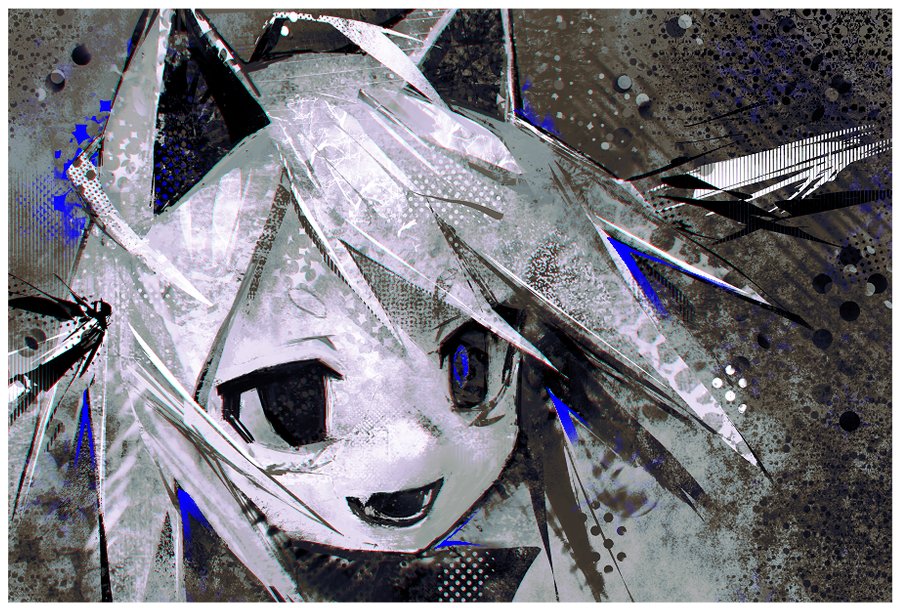 1girl, 404_(v1v404), animal_ears, black_eyes, blue_pupils, cat_ears, cat_girl, fang