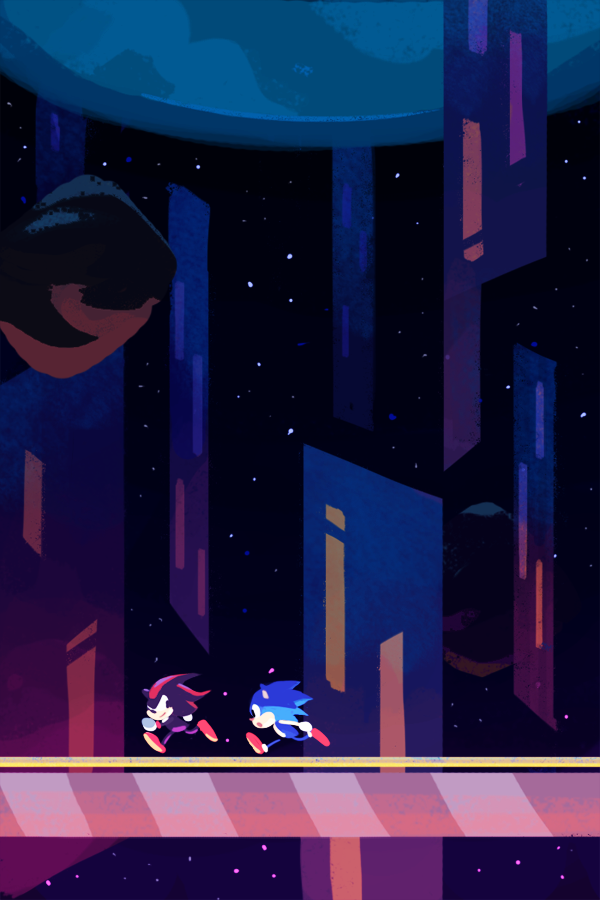 2boys, final_rush, gigi_d.g., multiple_boys, red_footwear, shadow_the_hedgehog, sonic, sonic_(series)
