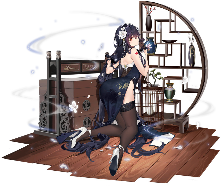1girl, absurdly_long_hair, alternate_costume, ass, azuma_(azur_lane), azuma_(soft_voice_of_spring)_(azur_lane), azur_lane, bare_shoulders