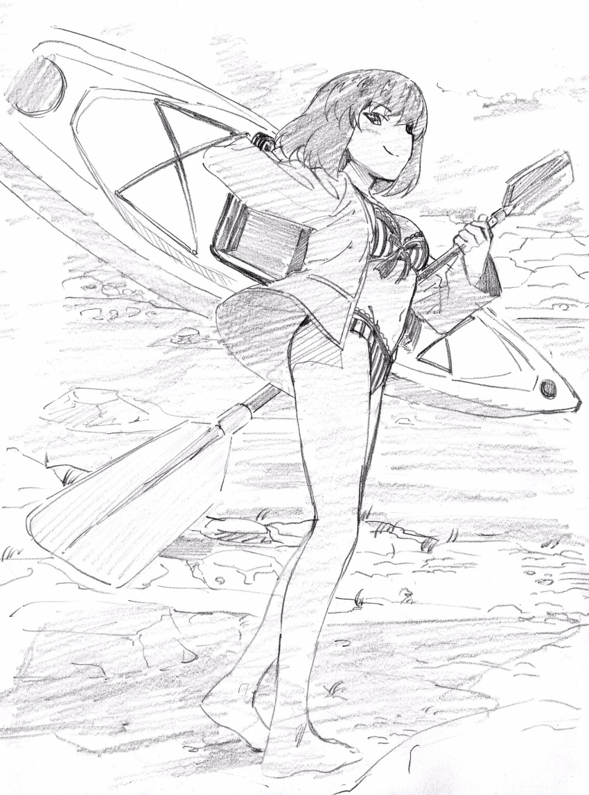 1girl, bangs, bikini, bikini_under_clothes, bob_cut, bow, bow_bikini, breasts