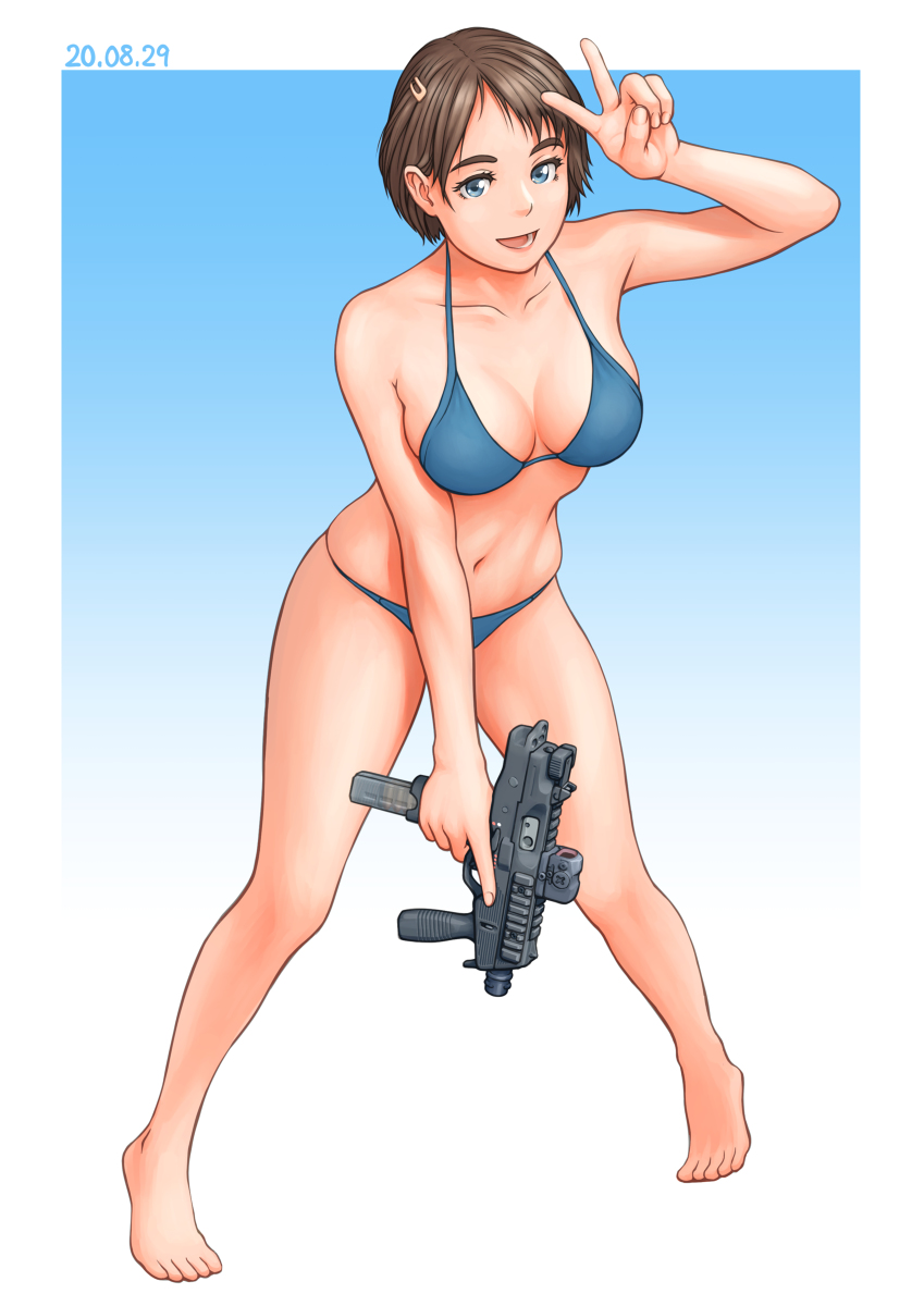 brugger-thomet_mp9, gun, highres, submachine_gun, swimsuit, weapon