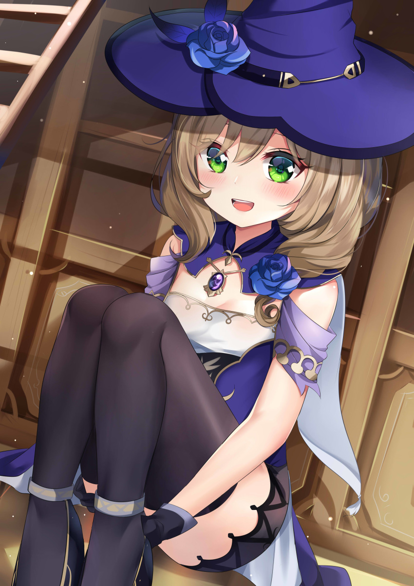 1girl, :d, absurdres, bangs, black_footwear, black_gloves, black_legwear, black_skirt