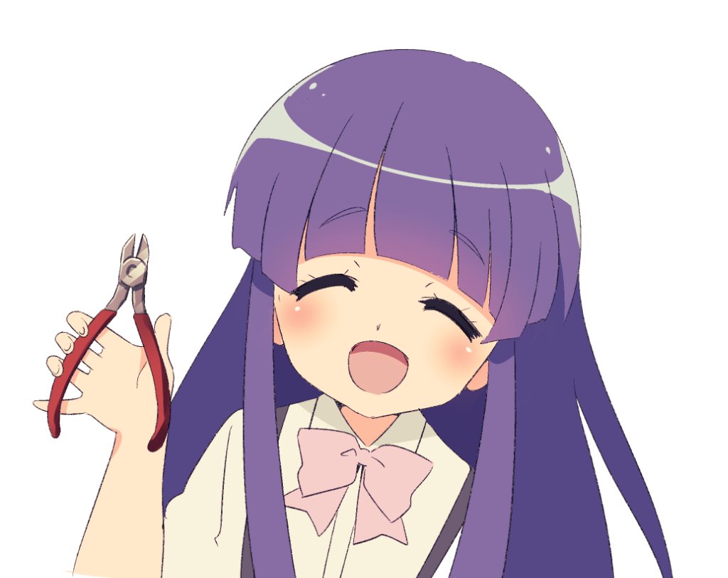 1girl, bow, bowtie, closed_eyes, dress_shirt, facing_viewer, furude_rika, higurashi_no_naku_koro_ni