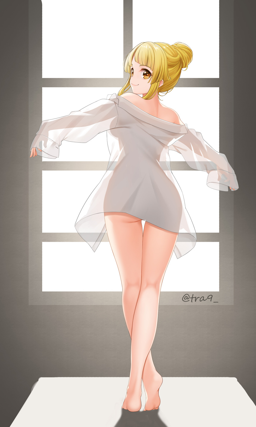1girl, absurdres, ass, backboob, bang_dream!, bangs, bare_legs, bare_shoulders