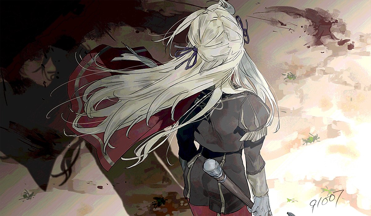 07_9l0, 1girl, artist_name, axe, blood, cape, edelgard_von_hresvelg, fire_emblem