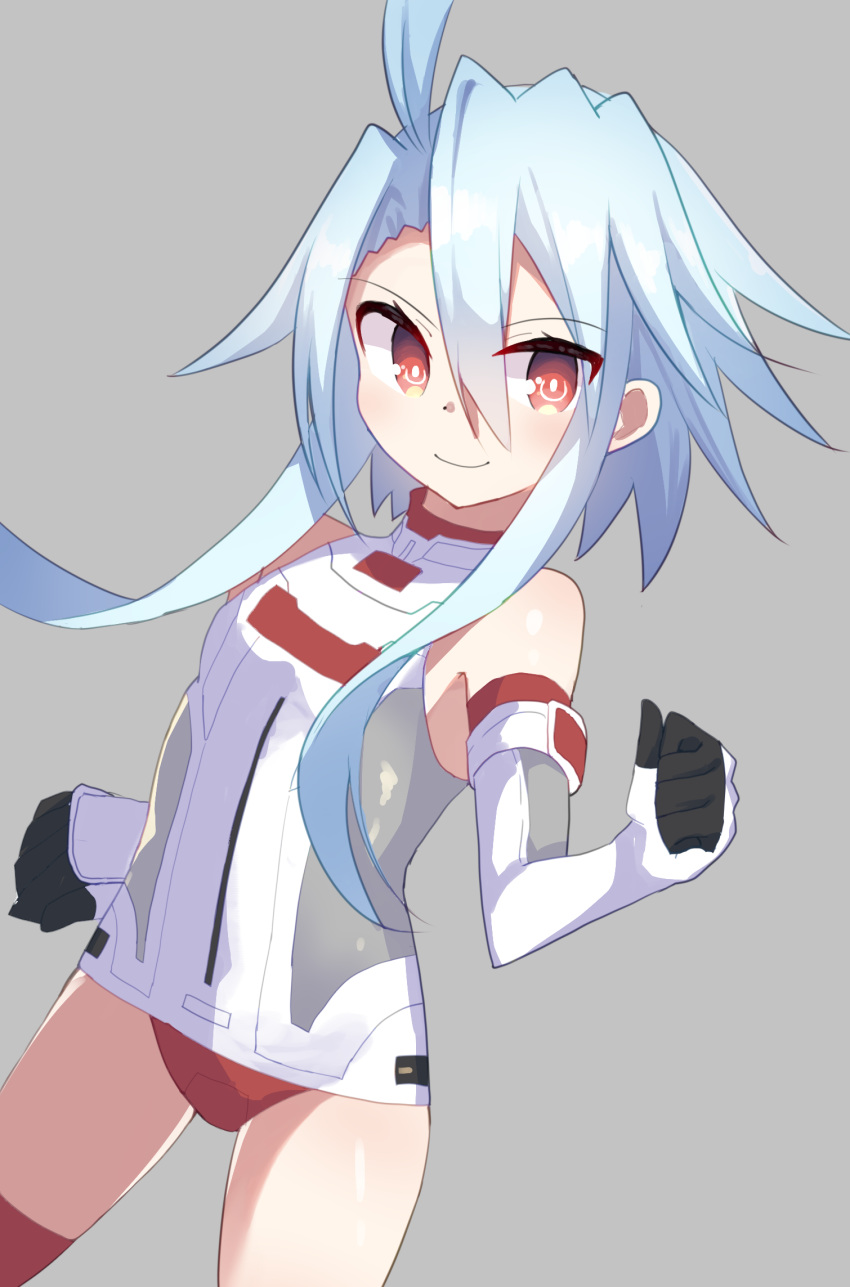 1girl, ahoge, bare_shoulders, blush, breasts, elbow_gloves, gloves, hair_between_eyes