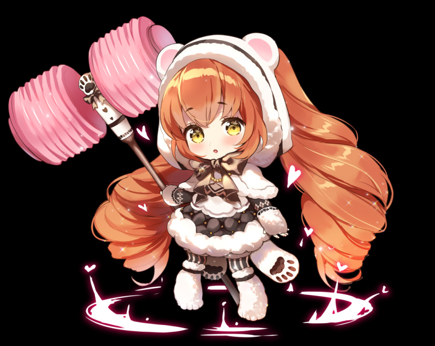 1girl, :o, animal_ears, animal_hood, bangs, bear_ears, bear_hood, berrypop