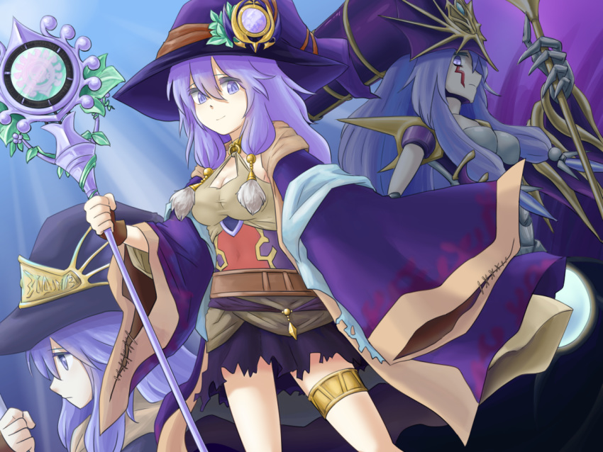 3girls, alternate_form, anklet, ariel_priestess_of_the_nekroz, cal_(onecmcubed), claws, duel_monster, el_shaddoll_anoyatyllis