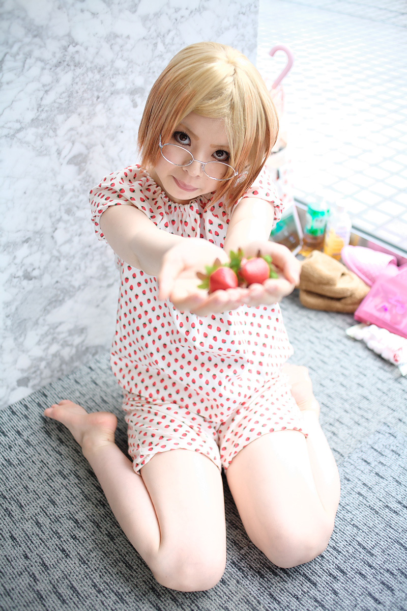 blonde_hair, cosplay, dress, glasses, ichigo_mashimaro, mamiya_tamaki, photo, sakuragi_matsuri