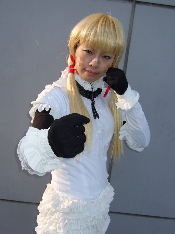 apron, cloth_road, cosplay, garters, gloves, hair_ribbons, jennifer, kouzuki_rin
