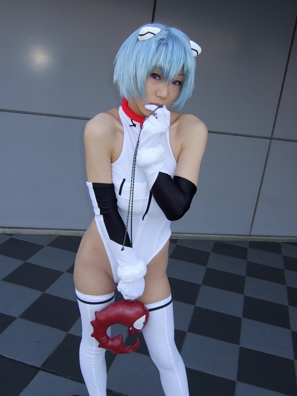ayanami_rei, blue_hair, cosplay, kagura_gyokuto, neon_genesis_evangelion, plugsuit, sandalphon, stuffed_animal