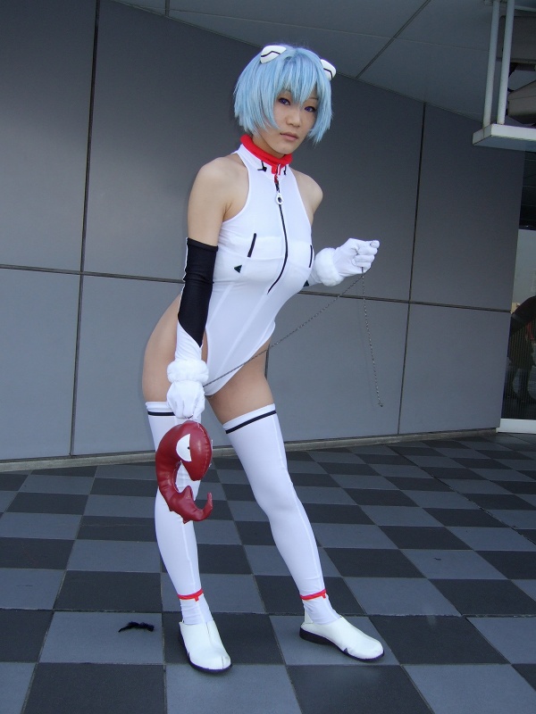 ayanami_rei, blue_hair, cosplay, kagura_gyokuto, neon_genesis_evangelion, plugsuit, sandalphon, stuffed_animal