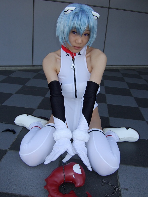 ayanami_rei, blue_hair, cosplay, kagura_gyokuto, neon_genesis_evangelion, plugsuit, sandalphon, stuffed_animal