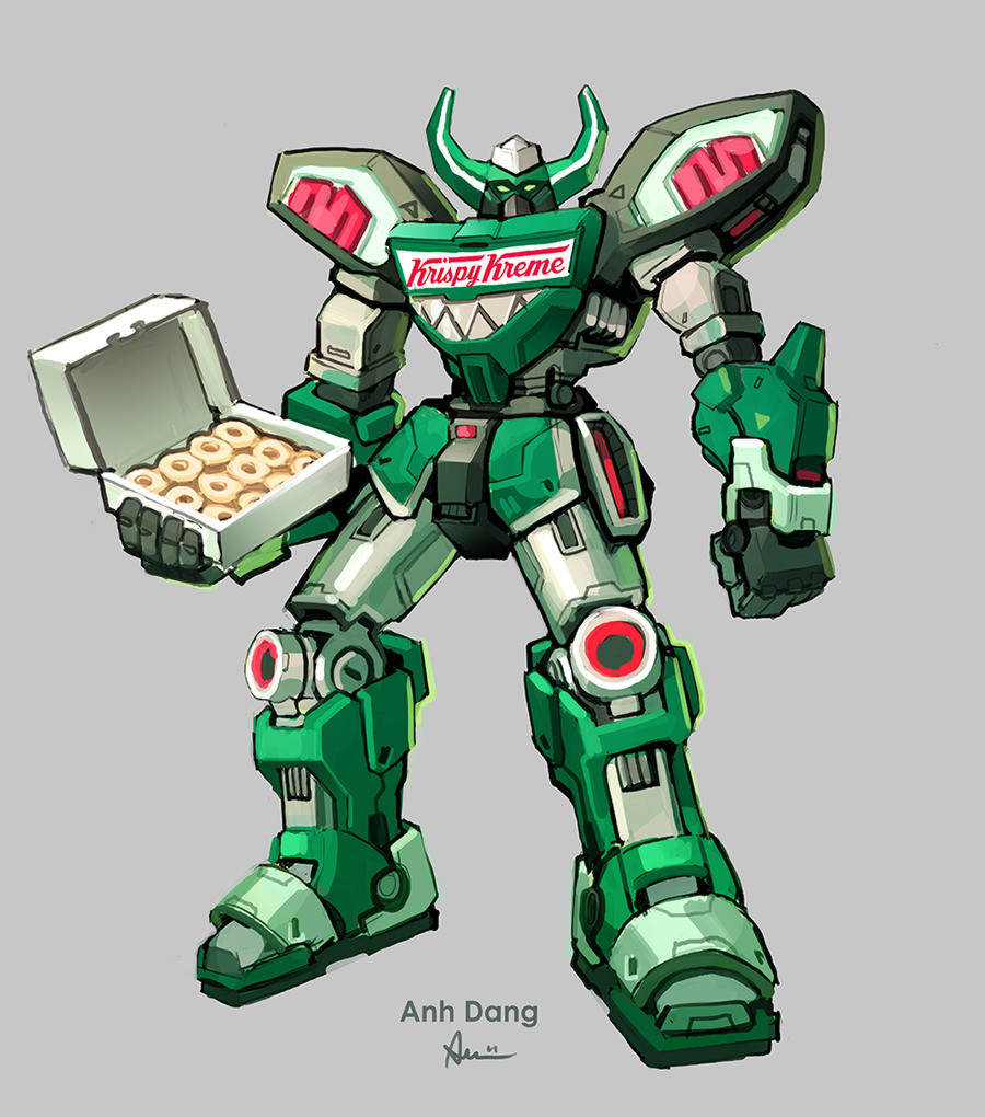 anhdang, artist_name, box, commentary, doughnut, english_commentary, food, green_theme