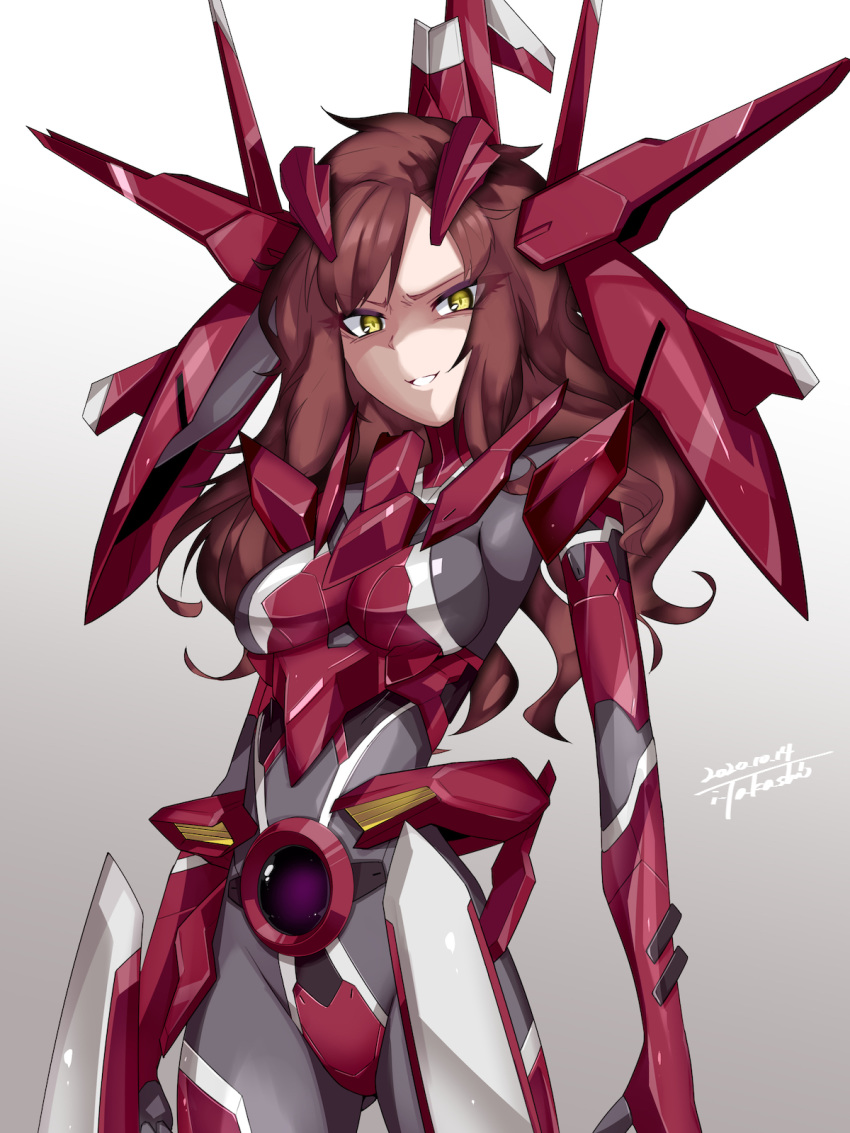 1girl, ali_al-saachez, arche_gundam, armor, artist_name, bangs, bodysuit, breasts