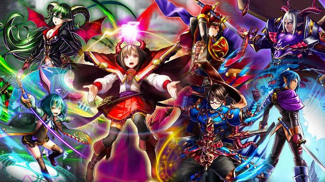 berwick_(grand_summoners), blue_hair, brown_hair, demon, demon_horns, duke_(grand_summoners), grand_summoners, green_hair