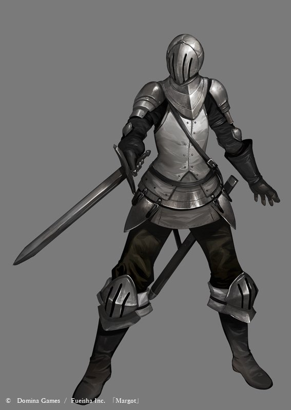1other, ambiguous_gender, armor, brown_footwear, brown_pants, covered_face, faulds, full_armor