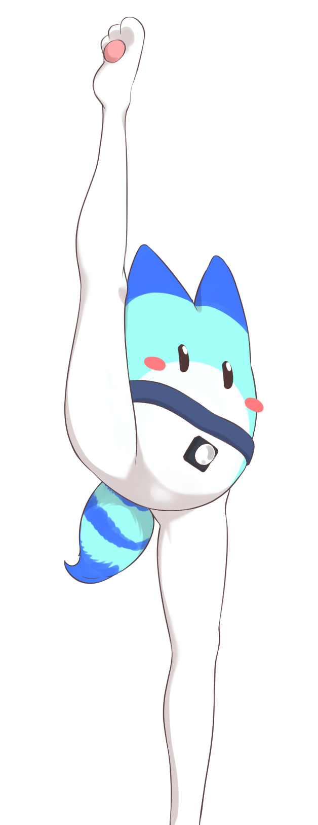 1other, animal_ears, black_eyes, blue_collar, blush_stickers, collar, commentary_request, highres