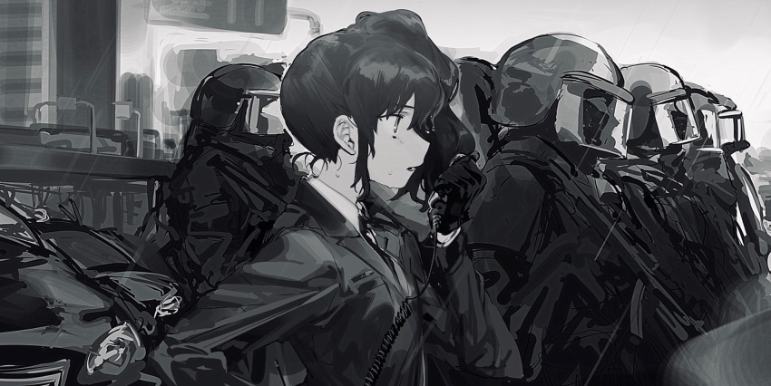 aikatsu!, aikatsu!_(series), assault_rifle, bulletproof_vest, car, gloves, ground_vehicle, gun