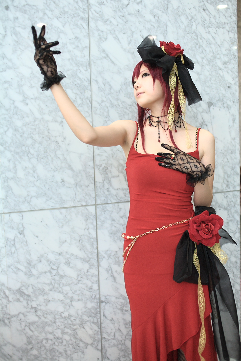 cosplay, dress, flower, gloves, hair_ribbon, ibara, lace, photo