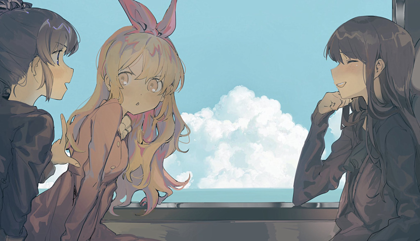 3girls, ^_^, ^o^, aikatsu!, aikatsu!_(series), blazer, blonde_hair, blue_eyes