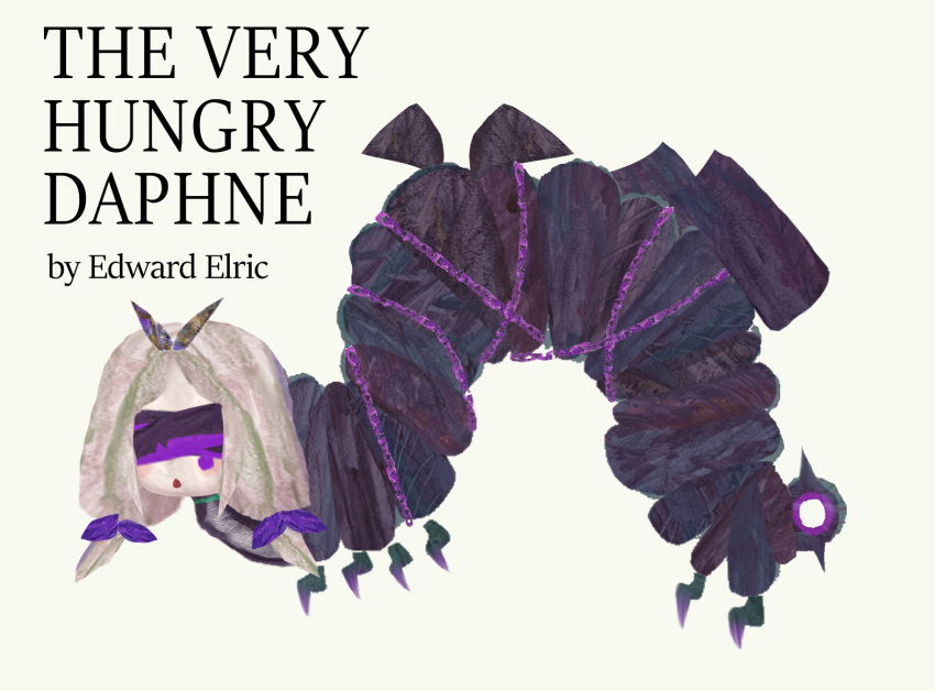 1girl, bangs, blindfold, caterpillar, chain, chestnut_mouth, commentary_request, cover