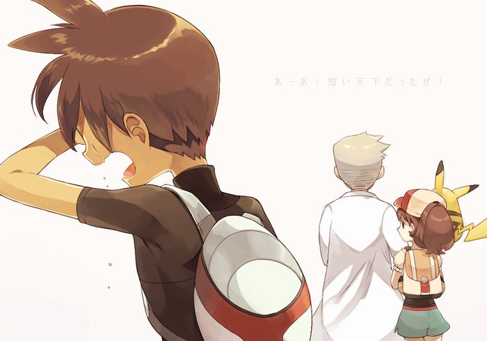 1girl, 2boys, backpack, bag, baseball_cap, brown_hair, commentary_request, crying