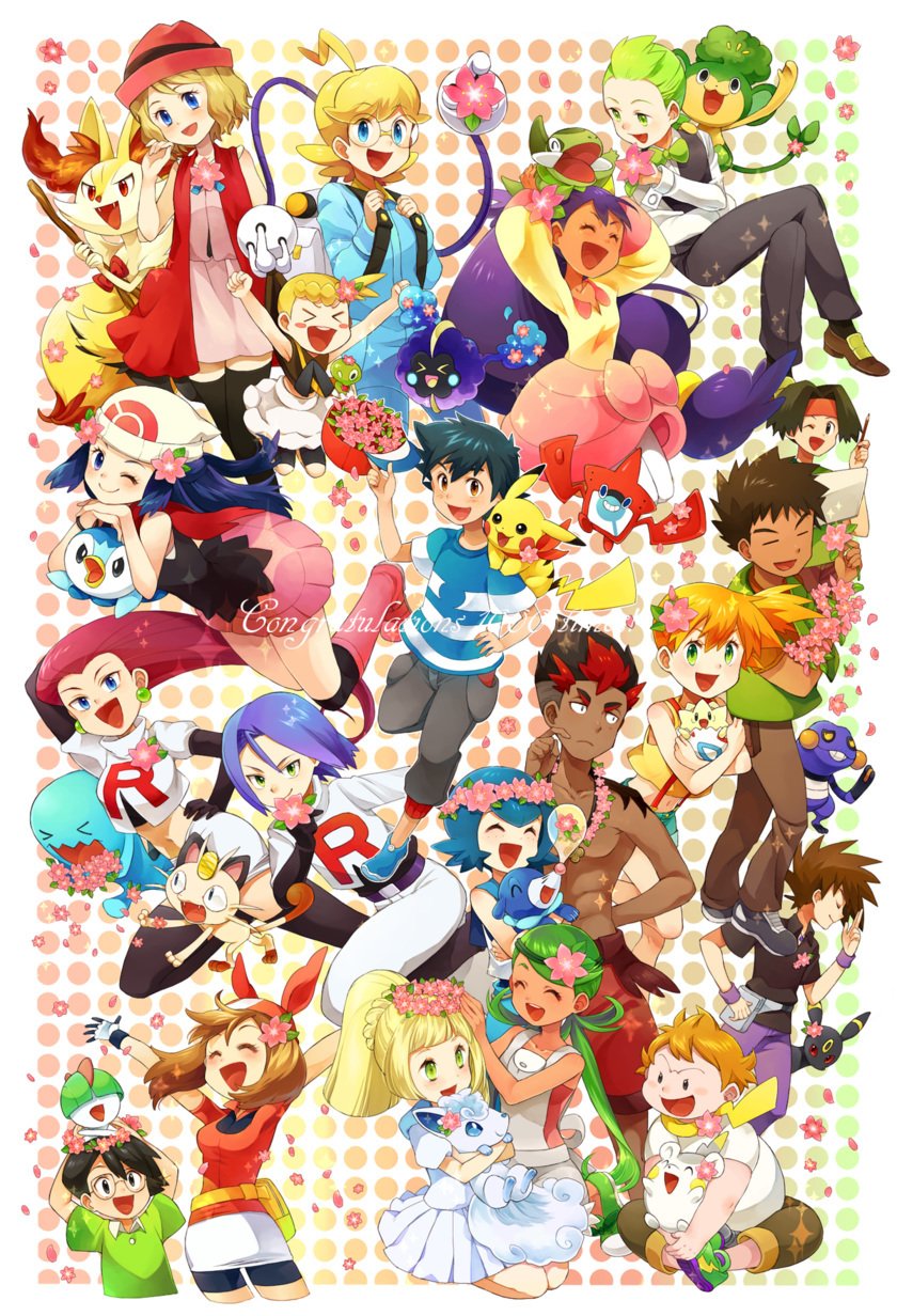 >_<, 6+boys, 6+girls, alolan_form, alolan_vulpix, arms_up, ash_ketchum, axew