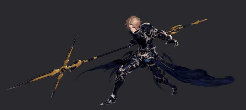 1boy, absurdres, armor, blue_cape, breastplate, brown_hair, cape, closed_mouth