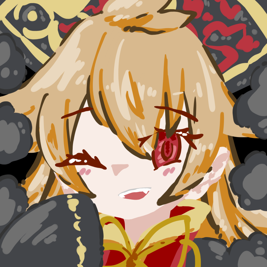 1girl, blonde_hair, chinese_clothes, eyebrows_visible_through_hair, hair_between_eyes, hat, junko_(touhou), lana151