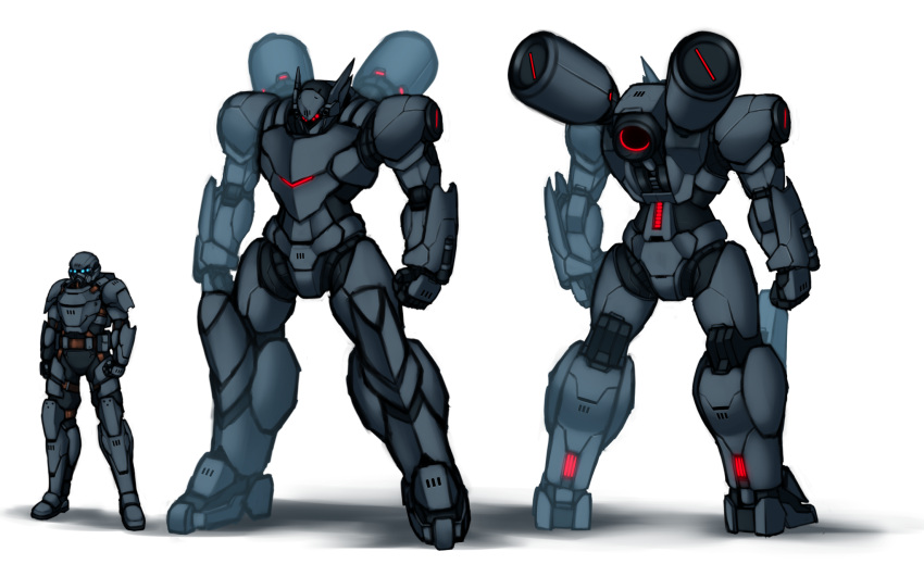 blue_eyes, character_sheet, clenched_hands, commission, english_commentary, highres, looking_down, mecha