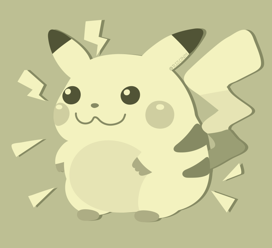 :3, closed_mouth, commentary_request, full_body, gen_1_pokemon, lightning_bolt, looking_to_the_side, monochrome